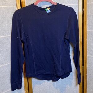 Duofold Mens M 100% Merino Wool Base Layer Navy Blue Made in Ireland Thermal Top